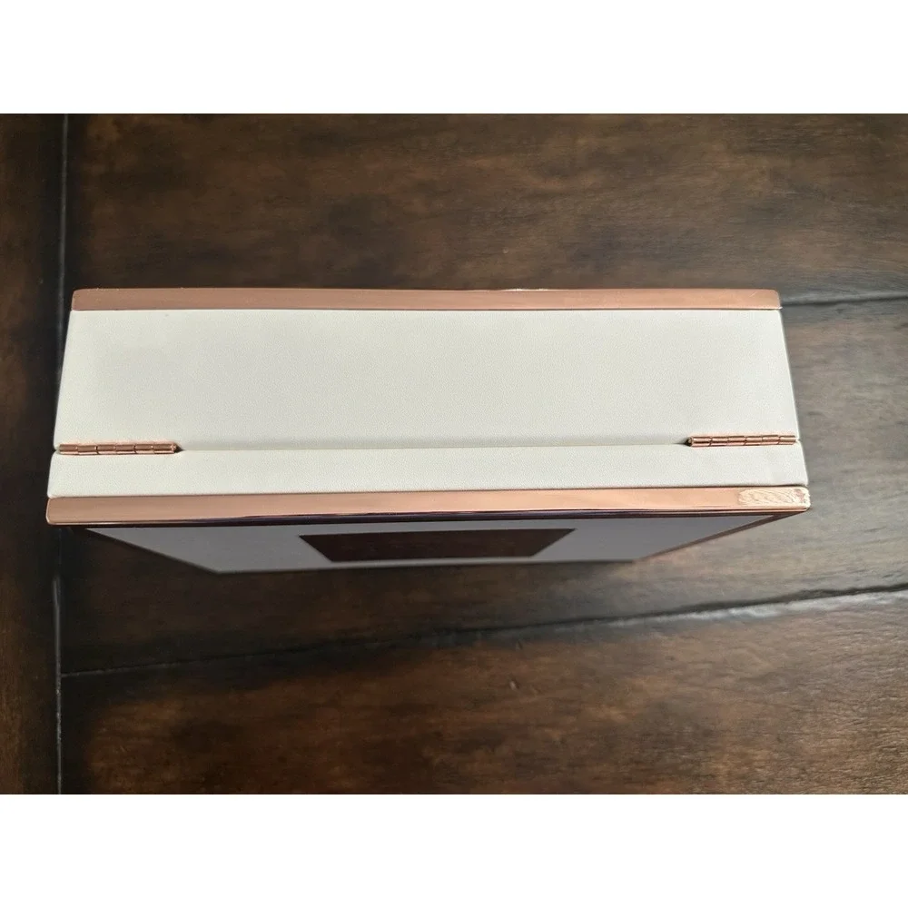 Rocky Patel White Label‎ Cigar Box - Leather with Rose Gold Hardware